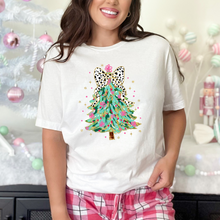 Load image into Gallery viewer, Wholesale Girly Christmas Tree Coquette - White Tee