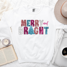 Load image into Gallery viewer, Wholesale Merry and Bright Bling Graphic Tee - White Sweatshirt