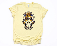 Load image into Gallery viewer, Wholesale Sugar Skull Graphic Tee - Heathered Purple
