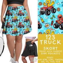 Load image into Gallery viewer, Batch #555 - Cool Characters 7 - Closes 7/13 - ETA mid Sept - 123 Truck Skort
