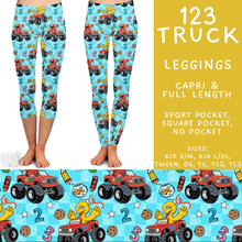 Load image into Gallery viewer, Batch #555 - Cool Characters 7 - Closes 7/13 - ETA mid Sept - 123 Truck Full and Capri Length Leggings
