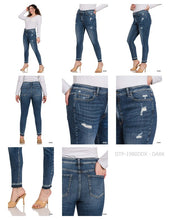 Load image into Gallery viewer, PLUS HIGH RISE CROPPED SKINNY DENIM PANTS
