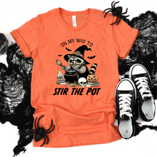 Load image into Gallery viewer, Wholesale Halloween Stir The Pot Graphic Tee - Heather Orange Tee
