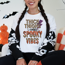 Load image into Gallery viewer, Wholesale Thick Thighs Spooky Vibes Graphic Tee - White Tee
