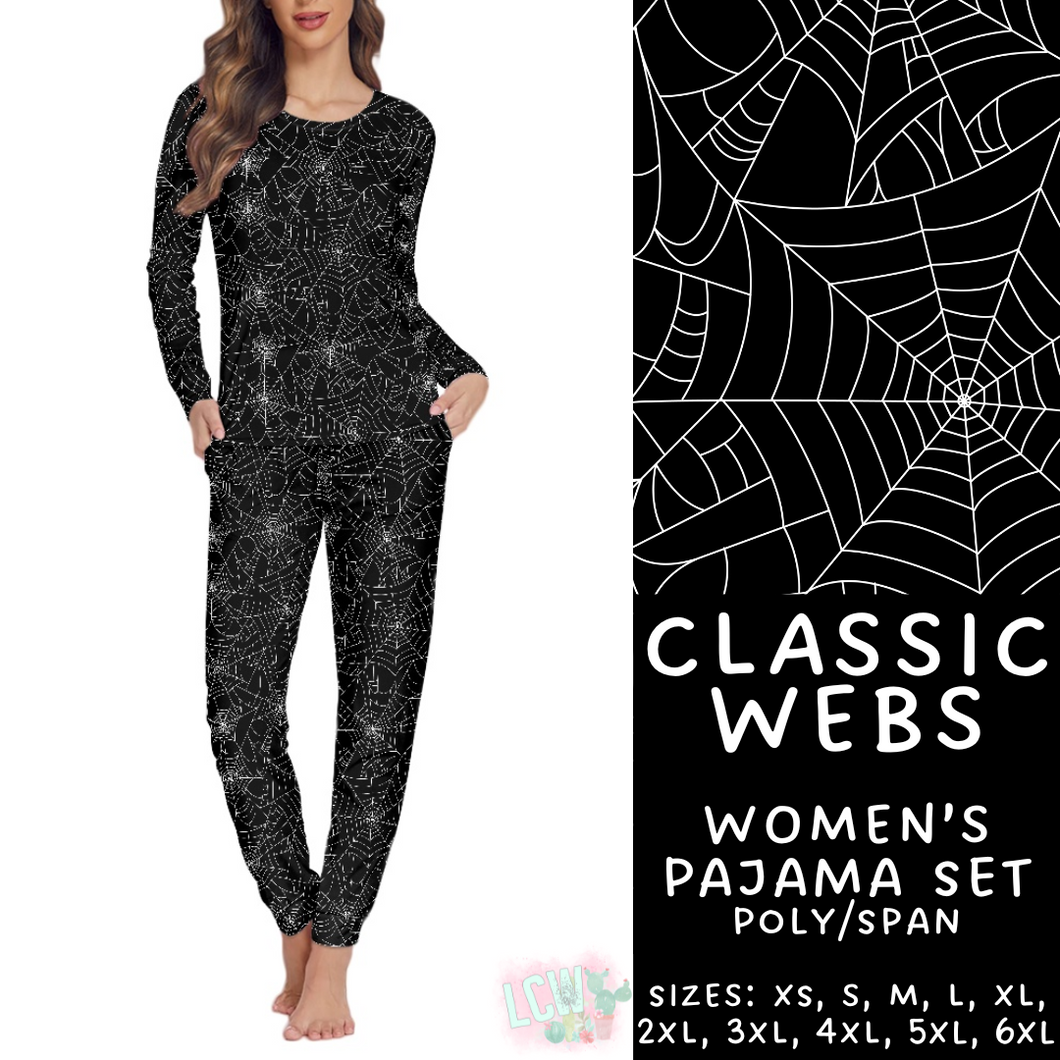 Ready to Ship - Classic Webs Women's Pajama Set - Sizes M-2XL