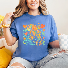 Load image into Gallery viewer, Wholesale Dolphin Floral Graphic Tee - CC Mystic Blue Tee
