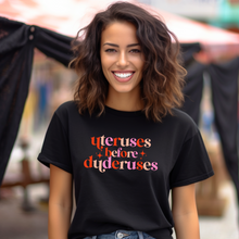 Load image into Gallery viewer, Wholesale Uteruses Before Graphic Tee - Black Tee
