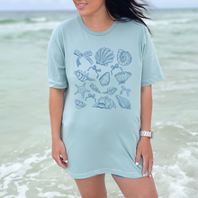 Load image into Gallery viewer, Wholesale Shells Coquette Graphic Tee - Dusty Blue Tee

