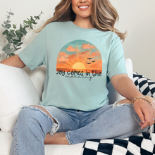 Load image into Gallery viewer, Wholesale Joy comes in the morning Graphic Tee - Dusty Blue Tee
