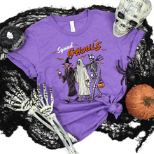 Load image into Gallery viewer, Wholesale Spooky Squad Ghouls Graphic Tee - Heather Team Purple Tee
