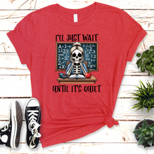 Load image into Gallery viewer, Wholesale I'll just wait skeleton Graphic Tee - Heather Red Tee
