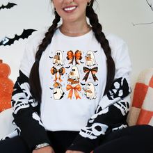 Load image into Gallery viewer, Wholesale Bookish Ghost Coquette Graphic Tee - Heather Team Purple Tee
