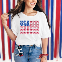 Load image into Gallery viewer, Wholesale Coquette USA Graphic Tee - Baby Blue Tee
