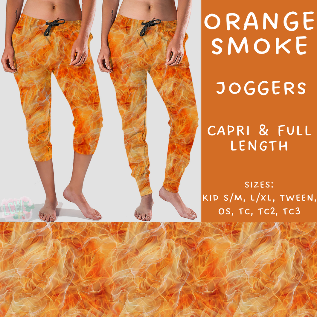 Ready to Ship - Orange Smoke Full Length Joggers OS & Capri Joggers TC2