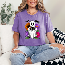 Load image into Gallery viewer, Wholesale Cat and Ghost Graphic Tee - Heather Team Purple Tee
