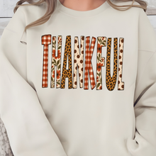 Load image into Gallery viewer, Wholesale Patchwork Thankful Graphic Sweatshirt - Sand
