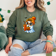 Load image into Gallery viewer, Wholesale Boo Ghost Sweatshirt - Military Green Sweatshirt
