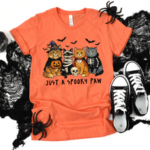 Load image into Gallery viewer, Wholesale Cat Spooky Paw Graphic Tee or Sweatshirt - Heather Orange Tee
