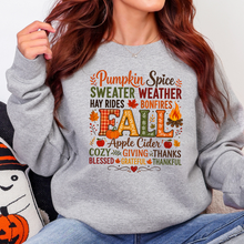 Load image into Gallery viewer, Wholesale Pumpkin Spice Sweater Weather Graphic Sweatshirt - Sport Grey
