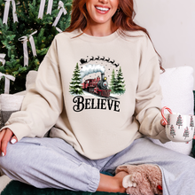 Load image into Gallery viewer, Wholesale Believe North Pole Train Sweatshirt - Sand Sweatshirt
