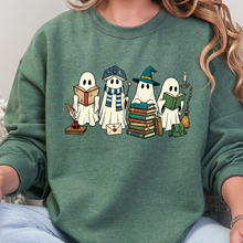Load image into Gallery viewer, Wholesale Ghosts Reading Books Graphic Tee- Heather Dark Green

