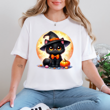 Load image into Gallery viewer, Wholesale Cat with Moon Graphic Tee - White Tee

