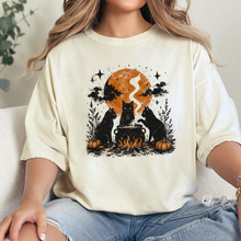 Load image into Gallery viewer, Wholesale Witch Cat Coven Halloween Graphic Tee - Ivory
