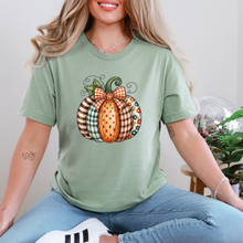 Load image into Gallery viewer, Wholesale Patchwork Pumpkin Graphic Tee - Sage Tee
