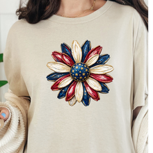Load image into Gallery viewer, Wholesale Patriotic Daisy Graphic Tee - Natural Tee
