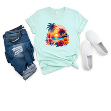 Load image into Gallery viewer, Wholesale Summar Vacation Palm Tree Graphic Tee - Mint Tee
