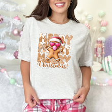 Load image into Gallery viewer, Wholesale Merry Christmas Gingerbread Graphic Tee - Ash Tee
