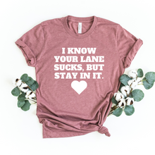 Load image into Gallery viewer, Wholesale Stay in your lane Graphic Tee - Heather Mauve Tee
