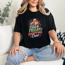 Load image into Gallery viewer, Wholesale Black Friday Shopping Crew Graphic Tee - Black Tee
