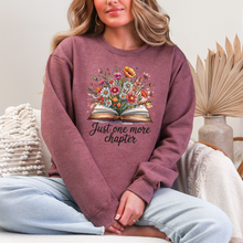 Load image into Gallery viewer, Wholesale Just One More Chapter Flowers Sweatshirt - Heather Dark Maroon Sweatshirt
