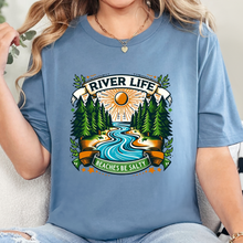 Load image into Gallery viewer, Wholesale River Life Beaches Be Salty Graphic Tee - Steel Blue Tee
