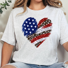 Load image into Gallery viewer, Wholesale Flag Heart Graphic Tee - Ash Tee
