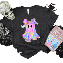 Load image into Gallery viewer, Wholesale Shiny Ghost Graphic Tee - Dark Grey Heather Tee
