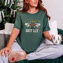 Load image into Gallery viewer, Wholesale Let's Get Lit Graphic Tee - Heather Forest Tee
