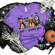Load image into Gallery viewer, Wholesale Dog Spooky Paw Graphic Tee or Sweatshirt - Heather Team Purple Tee
