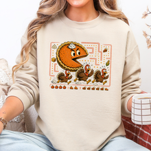 Load image into Gallery viewer, Wholesale Thanksgiving Pie Chasing Turkey Graphic Sweatshirt - Sand

