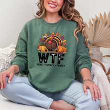 Load image into Gallery viewer, Wholesale WTF Thanksgiving Sweatshirt - Heather Dark Green Sweatshirt
