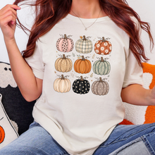 Load image into Gallery viewer, Wholesale Pumpkin Grid Graphic Tee - Natural
