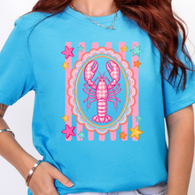 Load image into Gallery viewer, Wholesale Pink Lobster Graphic Tee - Heather Aqua
