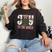 Load image into Gallery viewer, Wholesale Lace Joy to the World Sweatshirt - Dark Chocolate Sweatshirt
