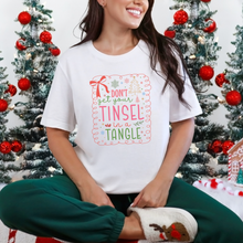 Load image into Gallery viewer, Wholesale Tinsel in a Tangle Colorful Graphic Tee - White Tee
