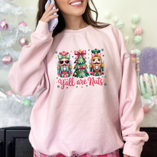 Load image into Gallery viewer, Wholesale Y'all are Nuts Sweatshirt - Light Pink Sweatshirt
