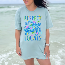 Load image into Gallery viewer, Wholesale Respect the locals Graphic Tee - Dusty Blue Tee
