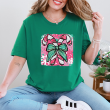 Load image into Gallery viewer, Wholesale Colorful Candy Cane Graphic Tee - Kelly Tee
