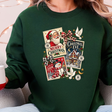 Load image into Gallery viewer, Wholesale Vintage Christmas Postcard Collage Graphic Sweatshirt - Forest
