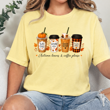 Load image into Gallery viewer, Wholesale Autumn Leaves &amp; Coffee Please Graphic Tee - Heather French Vanilla

